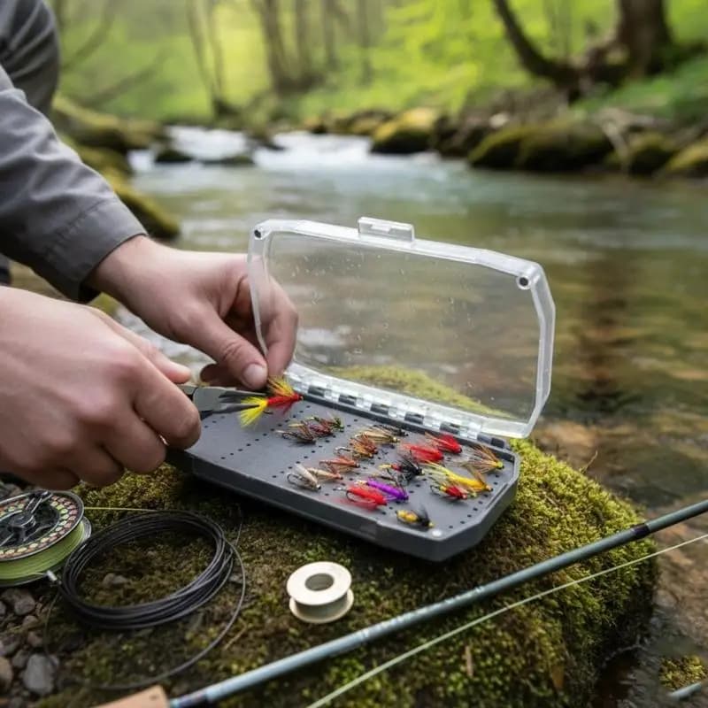 Scatola per ami da pesca a mosca con imbottitura in spugna, trasparente, impermeabile, pratica, per attrezzatura da pesca, 2 misure opzionali