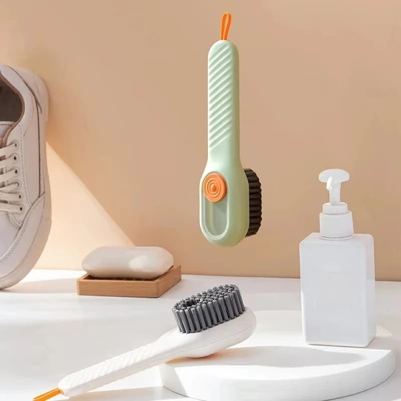 Spazzola Multifunzione per Pulizia Scarpe, Spazzola Automatica con Liquido, Manico Lungo, Spazzola per Vestiti, Strumenti per Pulizia Domestica