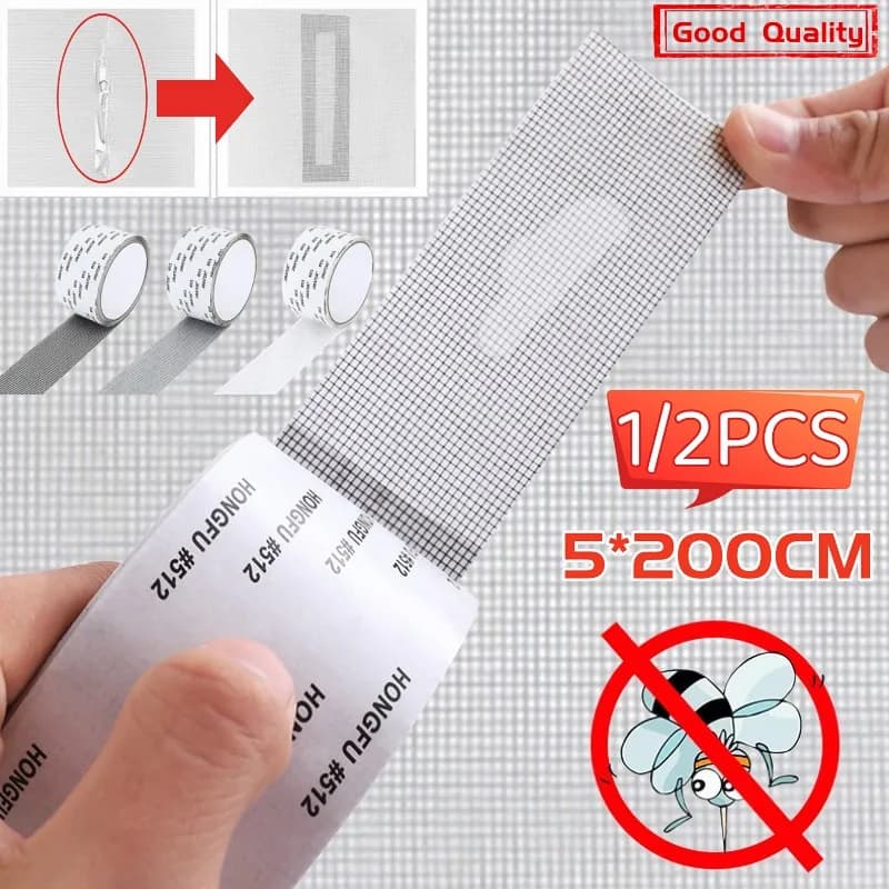 Nastro di riparazione dello schermo della finestra Adesivo per la riparazione della zanzariera Patch anti-insetto Fly Mesh Fori rotti Riparazione Nastro di riparazione della rete domestica