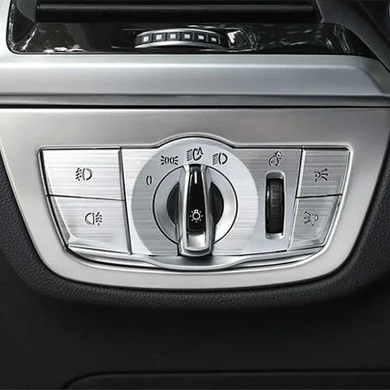 For BMW Series 5 G30 525li 528li 530li 2018-22 Auto Headlight ABS Button Decoration Cover Frame Wall decal Car Accessories