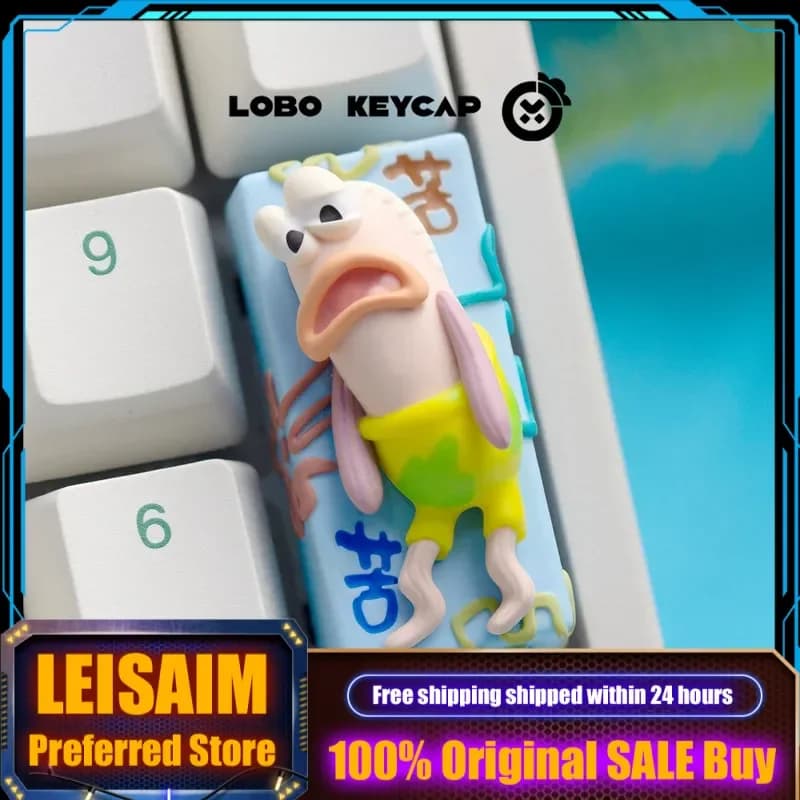 TBitter Fish theme keycap, cute resin mechanical keyboard accessory, 1 piece, for PC game keyboard, collector's gift, custom keycap