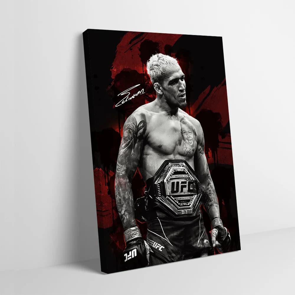Charles Oliveira Champion Portrait Poster Customizable Printed Canvas Painting for Pictures Wall Art Room Decorations Home Decor