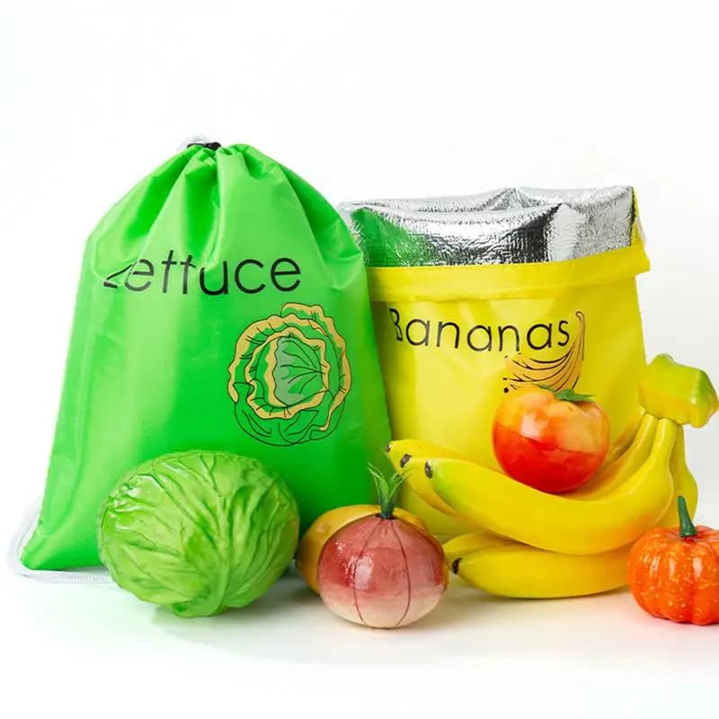 Borsa portaoggetti per frutta e verdura Borsa termica e antiurto per lattuga e banana Borsa per conservazione della banana con coulisse tascabile