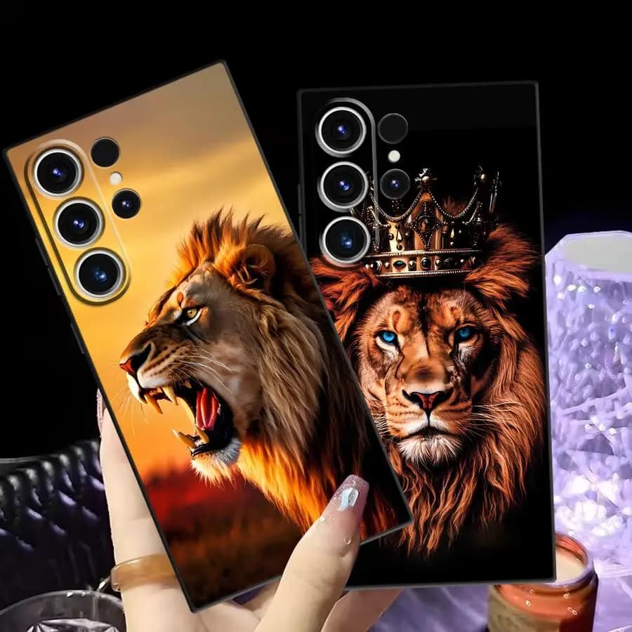 Cover per Telefono Cool Lion per Samsung Galaxy S25 Note 20 8 9 10 S23 S20 Ultra S21 FE S24 Plus S10 S9 S26