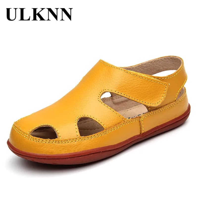 ULKNN Bambini di Estate Sandali di Cuoio Genuino Sandalo Scarpe Da Spiaggia Ragazzi Scarpe Sandali Delle Ragazze Per I Bambini Chiuso Le Dita dei Piedi Del Bambino Traspirante