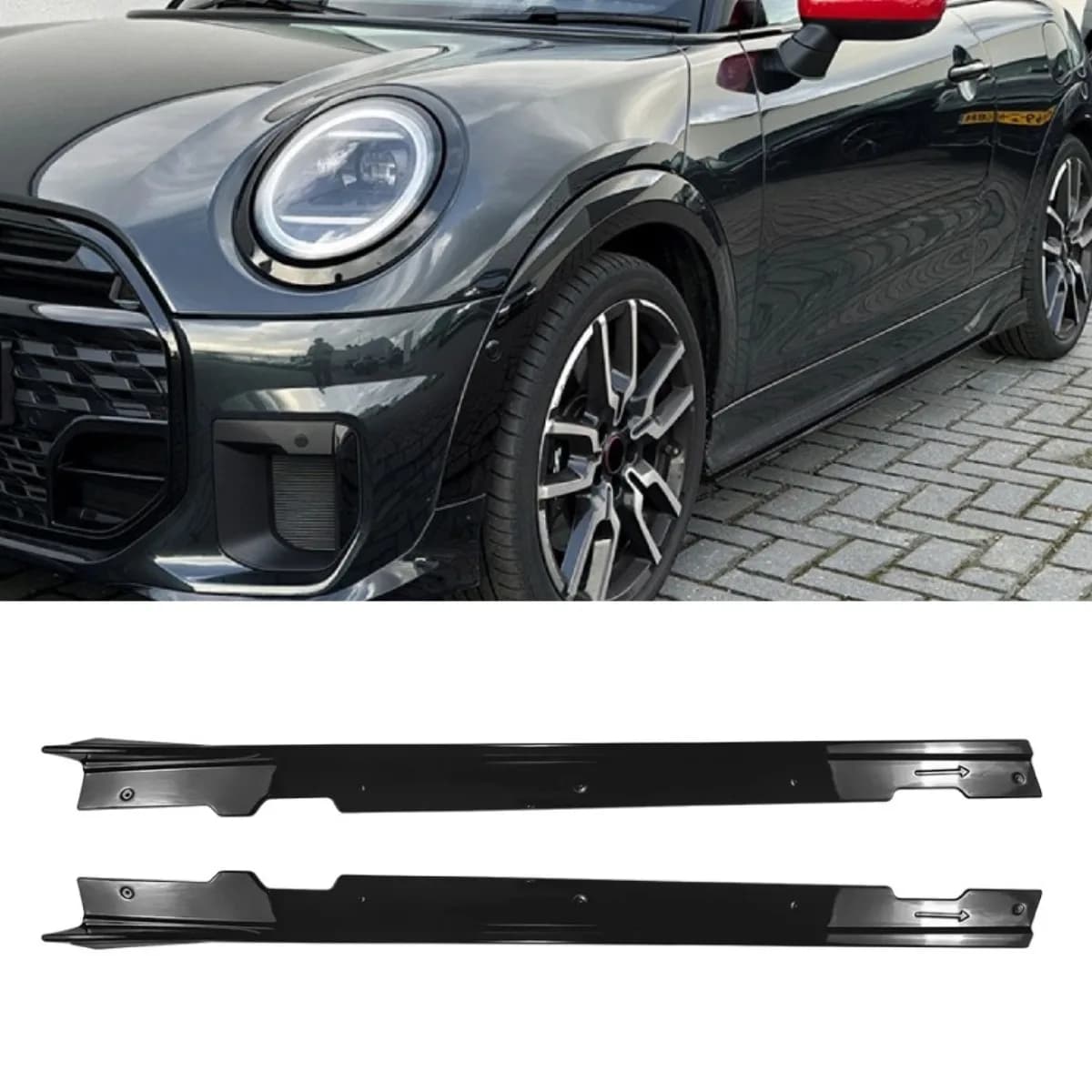 Per Mini Cooper JCW F66 F67 2024+ - Estensione Spoiler Sottoporta, Diffusore e Protezione Laterale, Accessori Splitter Sottoporta