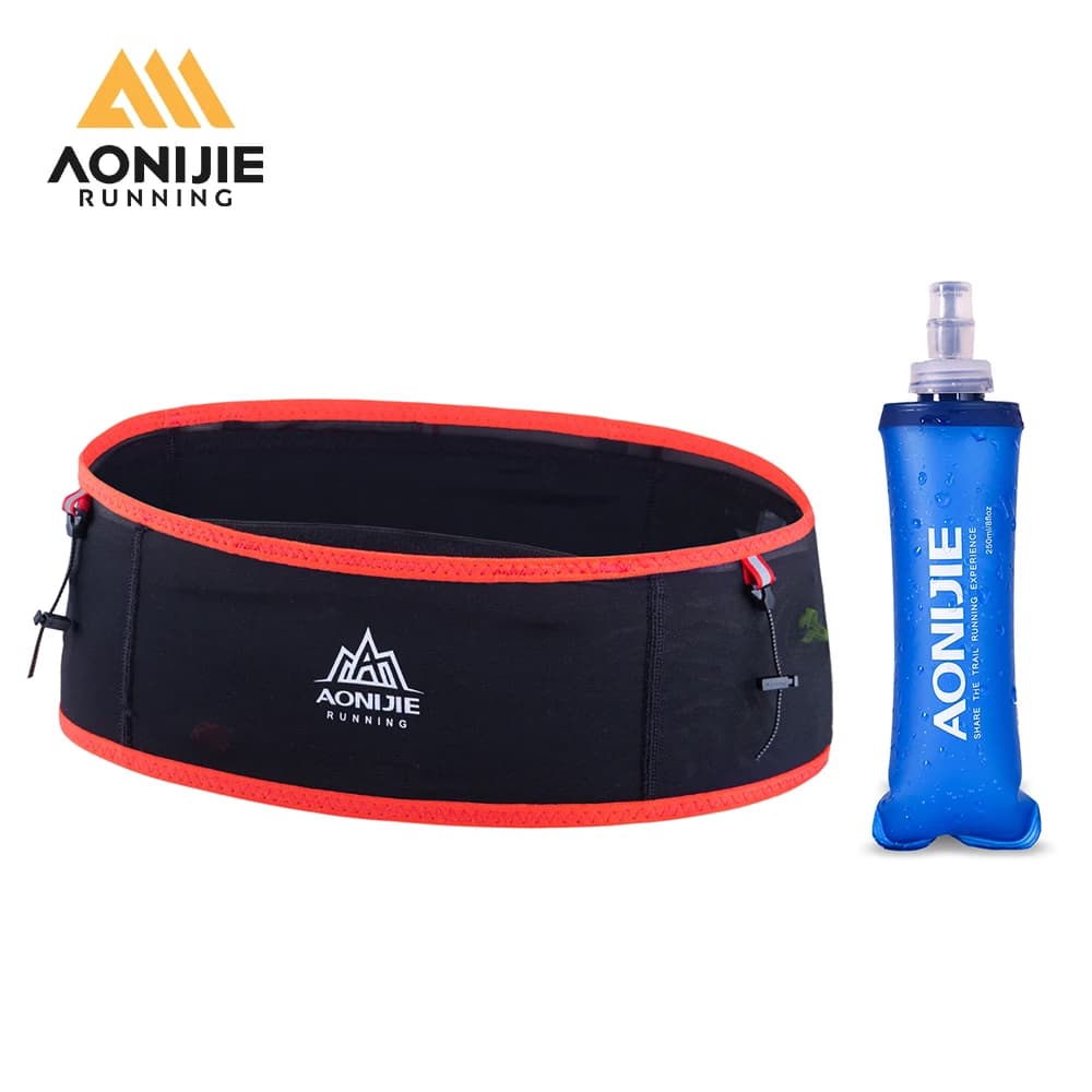 AONIJIE W938S Running hydration belt with 250 ml soft bottle for woman/man Storage belt for moisture absorption for 6.8 inch mobile phone