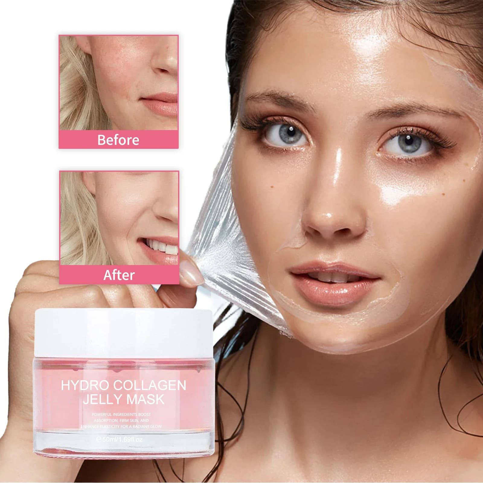Maschera per il viso al collagene Maschera per il viso antirughePeel-Off Maschera notturna coreana per idratazione profonda Cura della pelle Riparazione Cosmetici coreani
