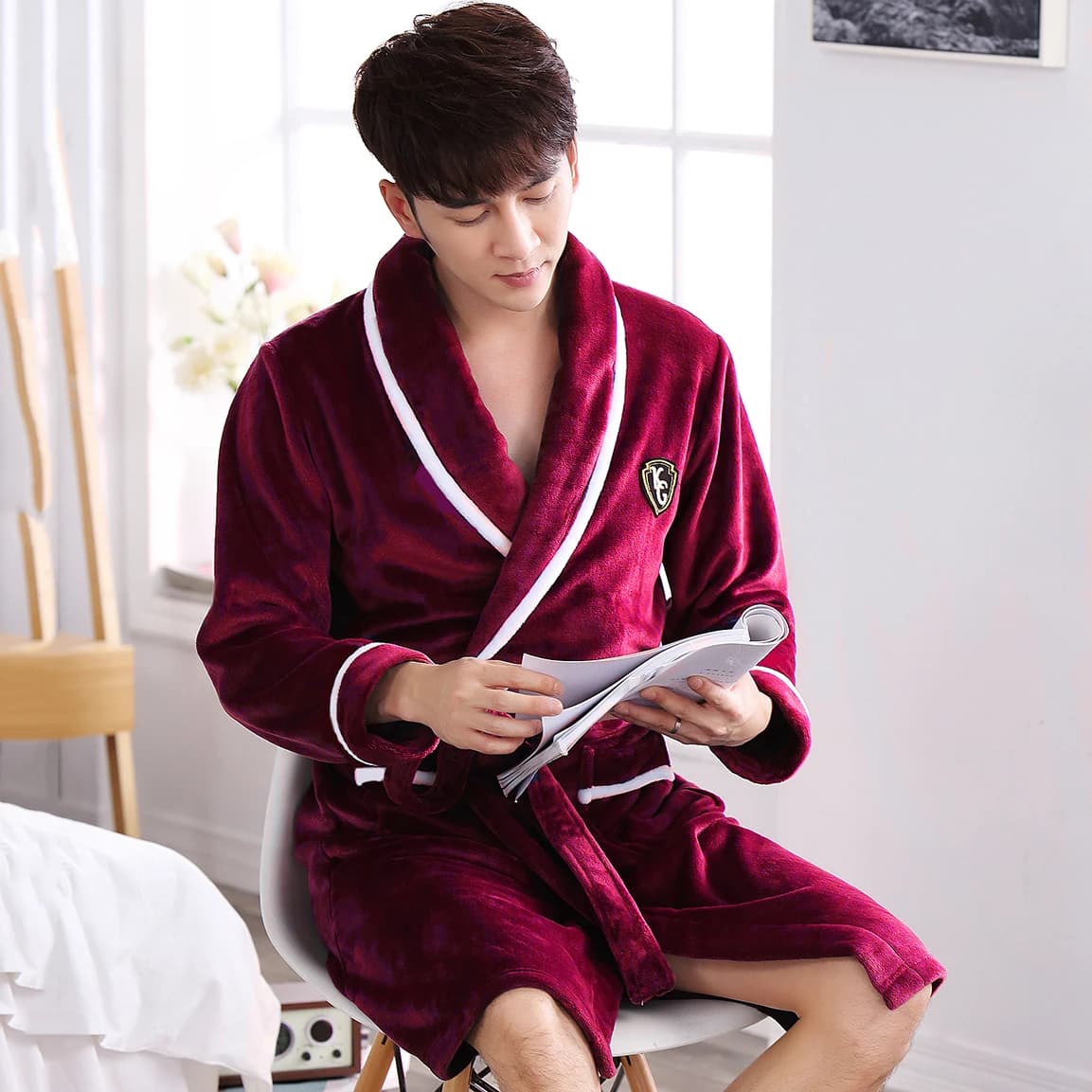 Plus Size 3XL Winter Coral Fleece Nightwear Flannel Dress Kimono Bathrobe Night Dress Trained Addensed Homewear Pigiama