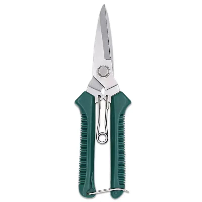 Power Scissors with Straight Head 190mm, Anti-slip Handle, Stainless Steel, Tools Manuals for Gardening and Bonsai