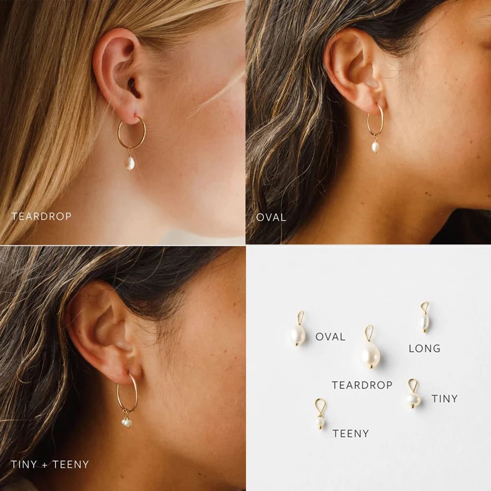 EManco 5PCS Freshwater Pearl Earrings DIY with Irregular Stainless Steel Pearl Large Earrings Party Gift
