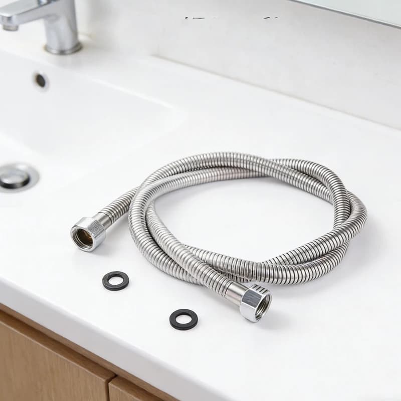 Tubo Doccia Estensibile 1.5m/2m in Acciaio Inossidabile per Giardino e Bagno, Tubo Flessibile per Doccia a Mano, Ricambio per Rubinetto, Accessorio per Vasca