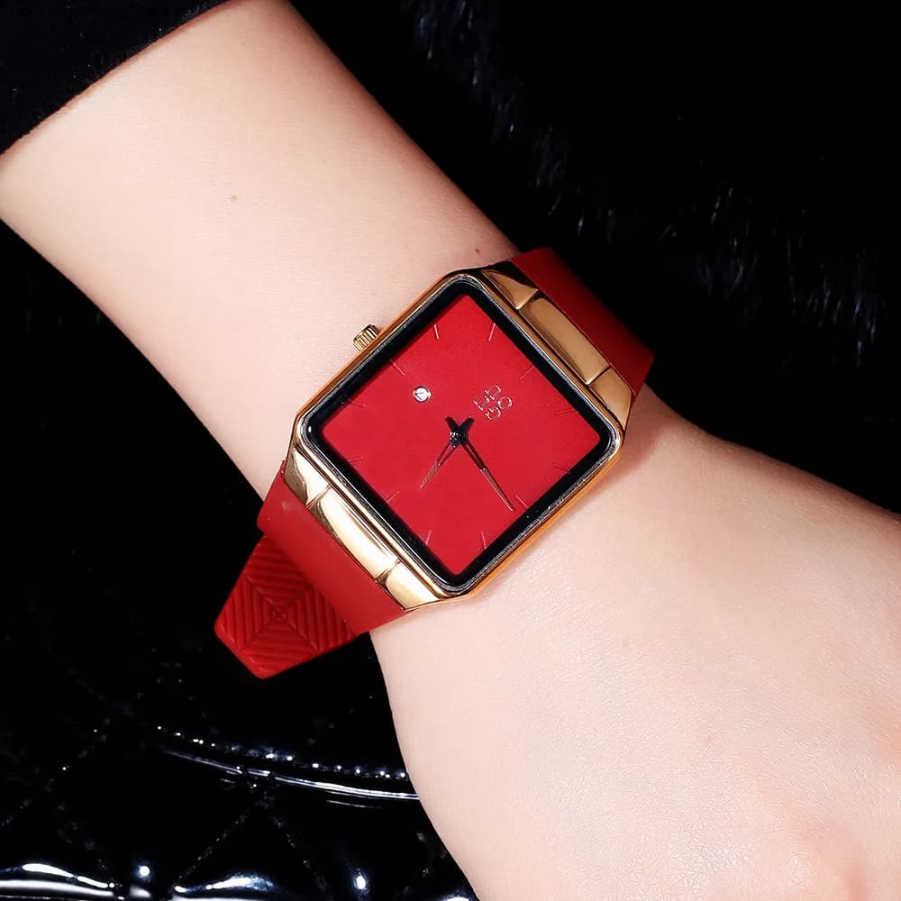 Fashion Guou Top Brand Simple Internet Red Square coppia impermeabile alla moda in Silicone donna uomo Unisex studente regalo orologi