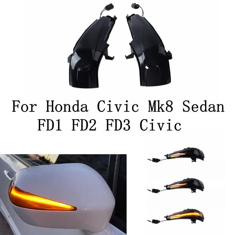 2 pz LED indicatore di direzione dinamico specchietto laterale lampeggiante freccia ripetitore sequenziale per Honda Civic Mk8 berlina FA 1 2 3 FD 1 2 3 4 5