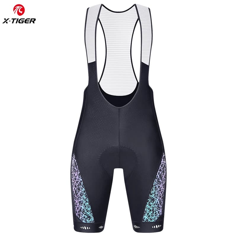 Pantaloncini con bretelle da ciclismo X-TIGER bavaglini da bici imbottiti 5D da uomo collant da ciclismo con tasche Triathlon Pro Licra UPF50 + pantaloncini da bicicletta