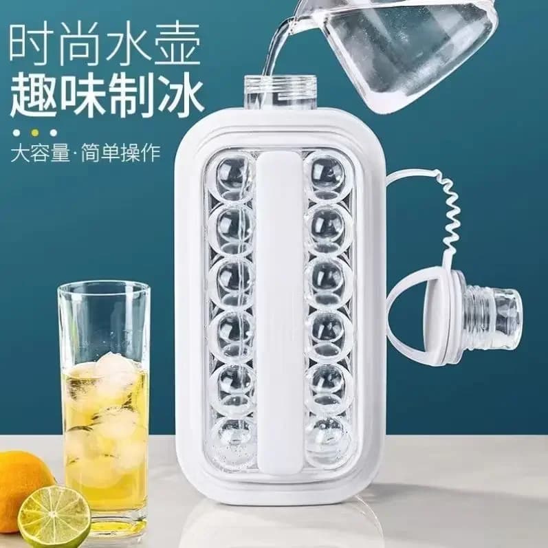 Macchina per il ghiaccio per uso alimentare in silicone con stampo a griglia per ghiaccio, scatola sferica per la conservazione del ghiaccio