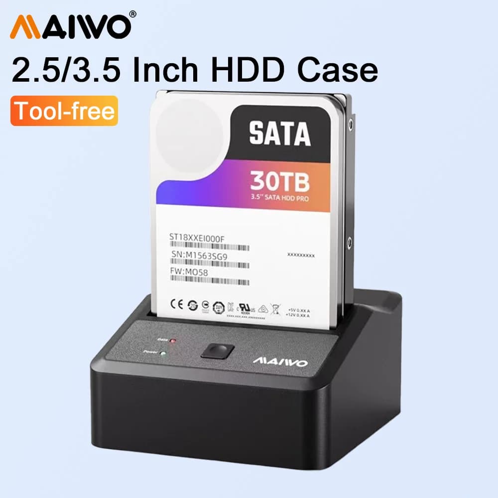 MAIWO HDD Case 2.5'' 3.5'' SATA to USB 3.0 Hard Drive Enclosure for 3.5 2.5 Inch SSD Disk HDD Box Case HD External HDD Enclosure