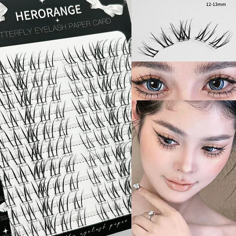 Fake eyelashes to segments in Thai style, natural, self-adhesive, no need for glue, extension eyelashes DIY, make-up eyes