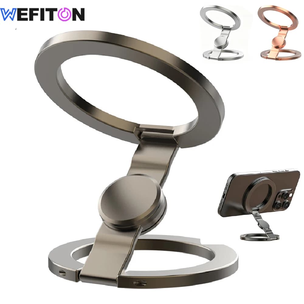 1PC Magnetic Phone Holder Foldable 360° Rotating,Strong Adhesion Car Mount,Adjustable Desktop Stand for Office,Travel,Home & Gym