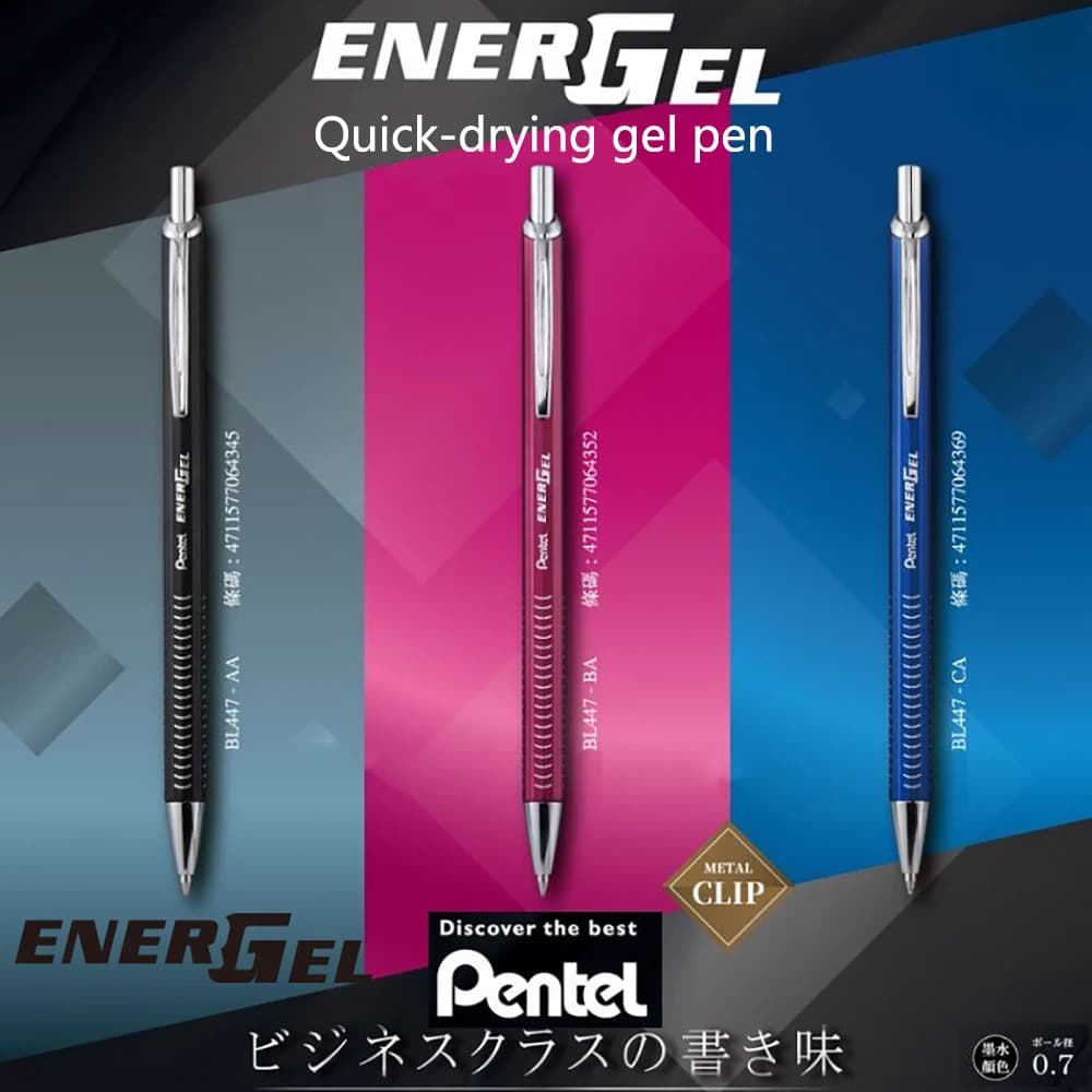 Japan Pentel ENERGEL 0.7Mm asta metallica penna neutra ad asciugatura rapida BL447 penna per firma aziendale scrittura liscia Lnk Non tossico