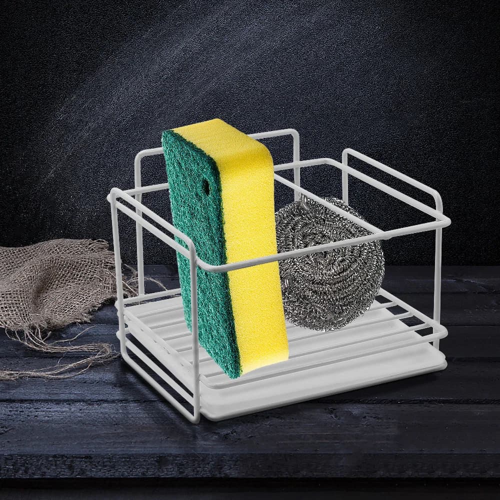 Iron Shelf Bathroom Organizer Soap Drain Storage Rack Kitchen Accessories Dishcloth Brush Holder Sponge Holder Bathroom Holder