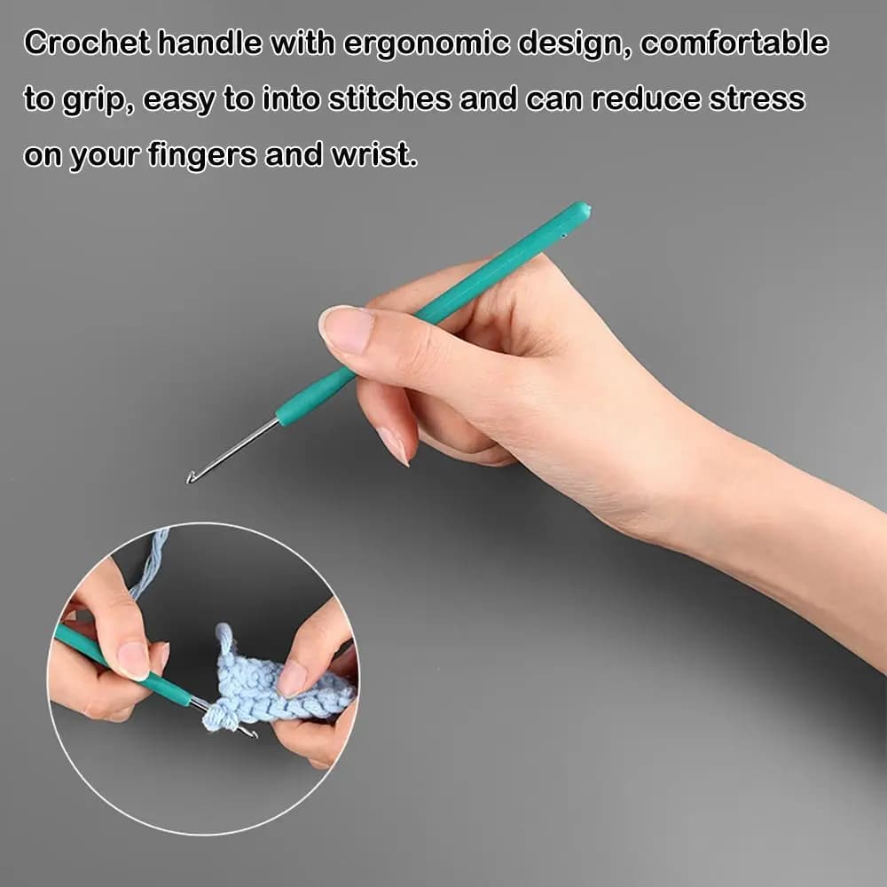 DIY Rubber Handle Knitting Needles Long Multisize Crocheting Needles Crocheting Hooks Scarf