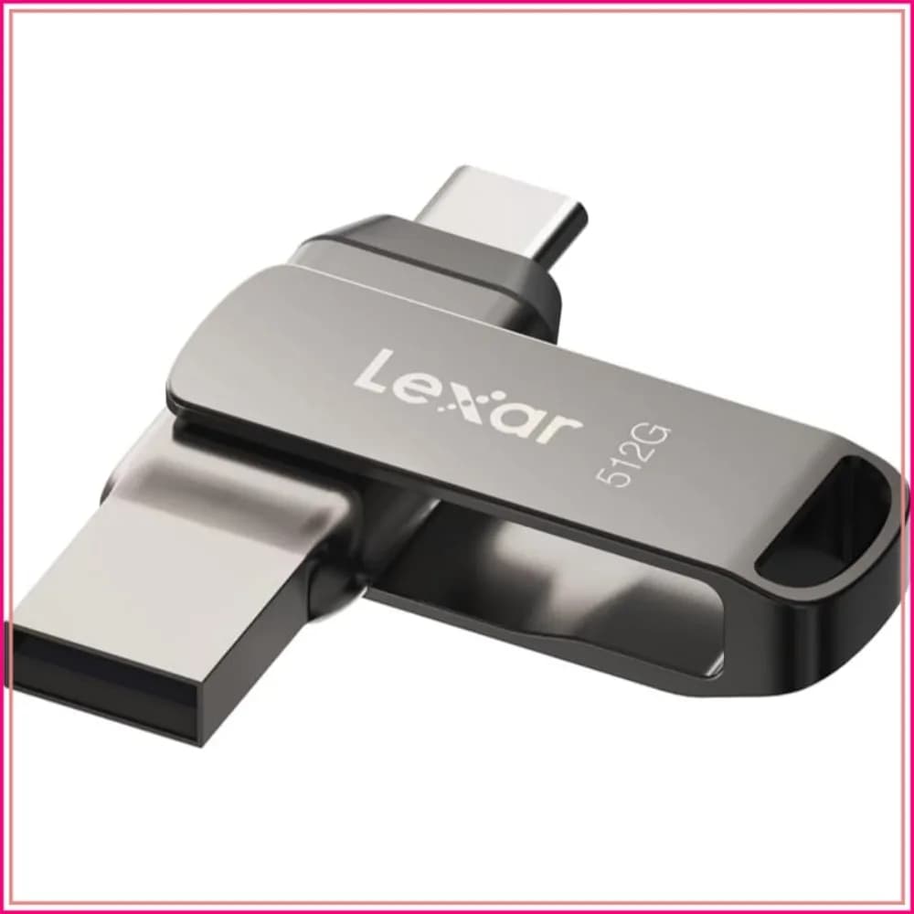 512GB USB 3.2 Flash Drive Dual Type-C & Type-A, 170MB/s Read, Metal Swivel Design for iPhone 15 Photo Backup