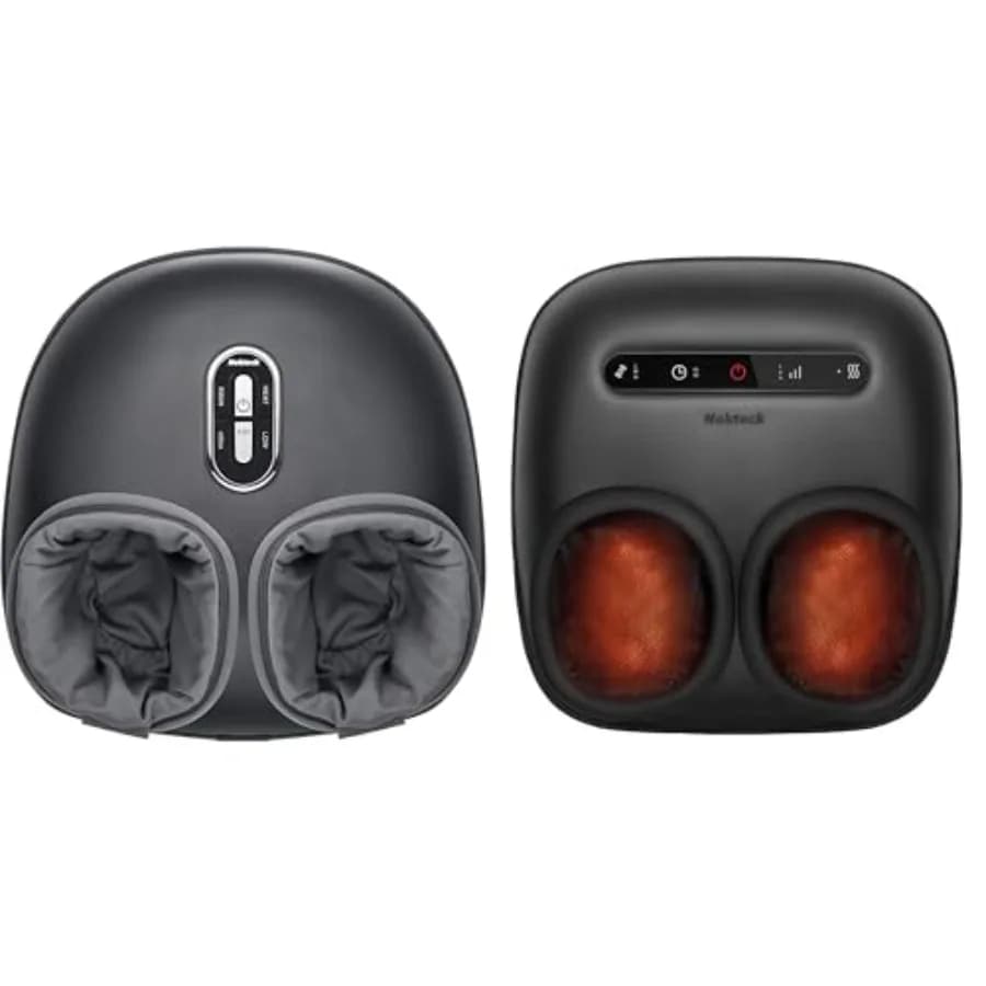 Massaggiatore Plantare Shiatsu Nekteck con Calore [Versione Aggiornata 2026] - Poggiapiedi in Gomma Nera con Massaggio Shiatsu Riscaldato per Uso Domestico