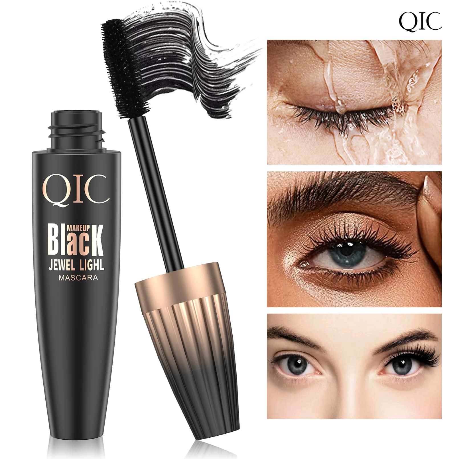 Mascara 4D Black Waterproof Extra Long Volume Duration Natural curling mascara resistant to drooping Beginner Quick Start Trick for big eyes