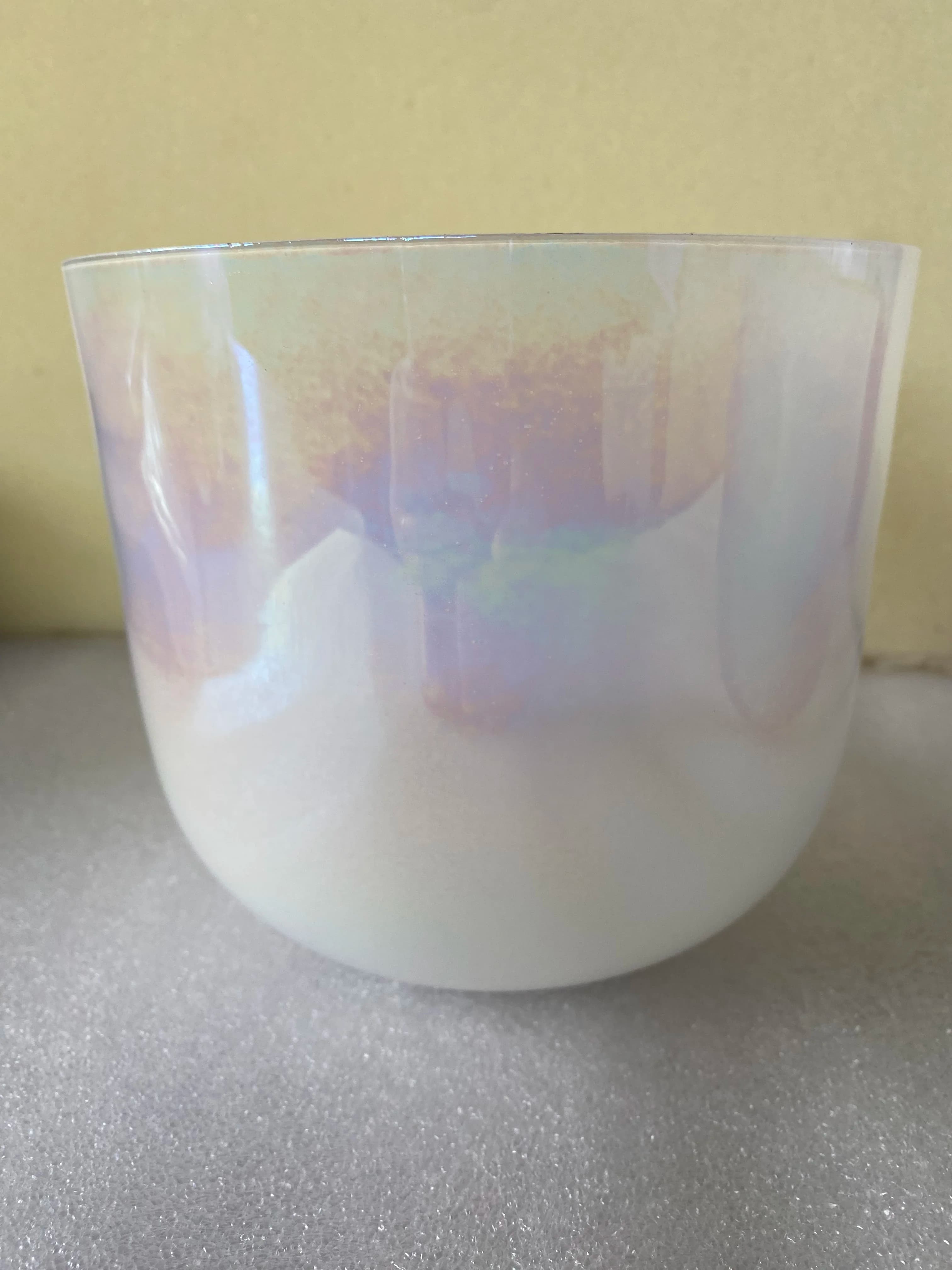 3rd octave any musical note any chakra magic pearl white cosmic colors crystal singing bowl 432Hz for soul healing 8.5"-7".