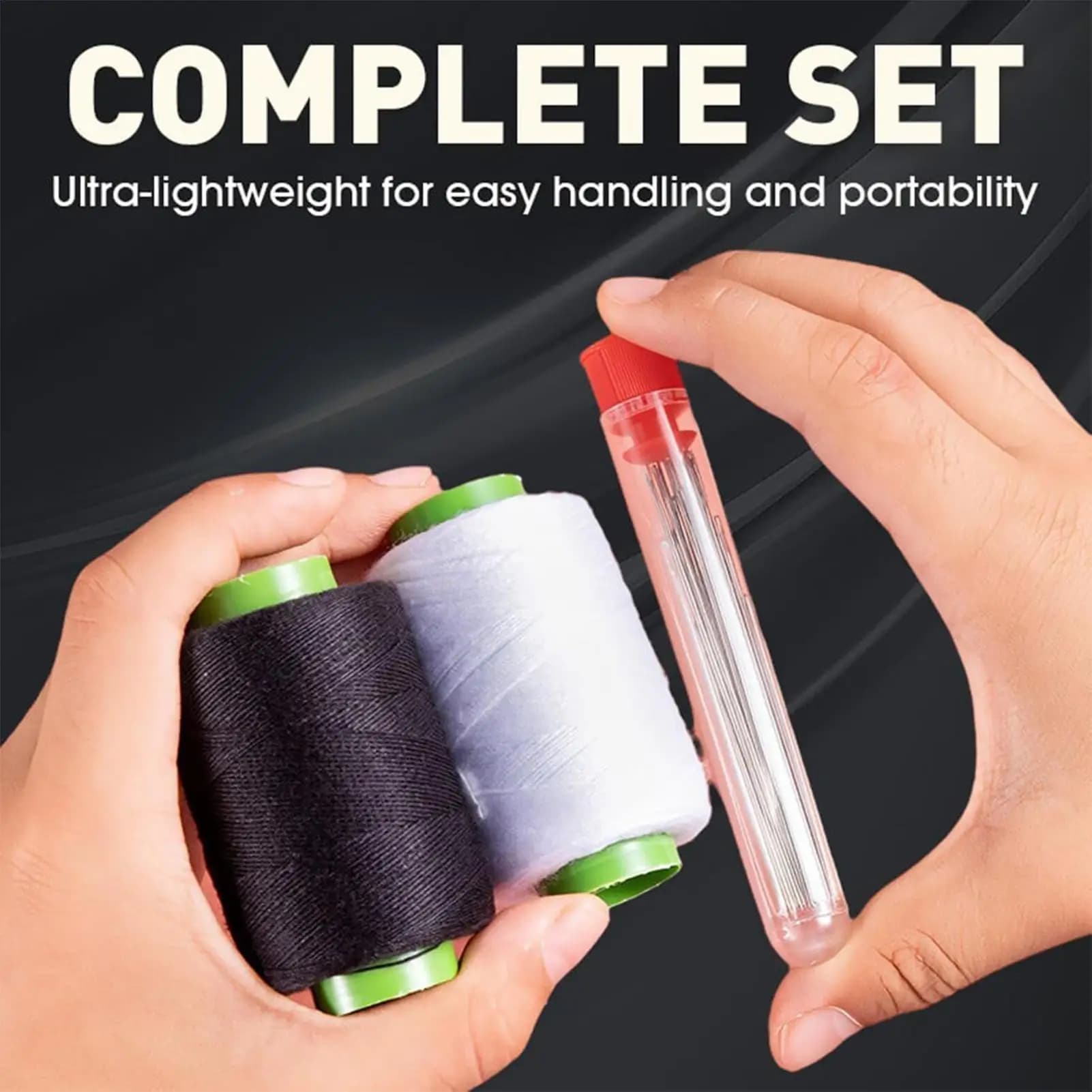 37 pezzi Kit da cucito Strumenti per ago e filo Trapunta per vestiti cucita ad ago in acciaio con naso grande con scarificatore di cucitura/infila ago/Timble