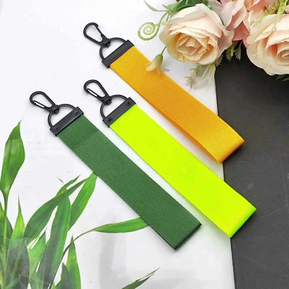 Set di 5 Portachiavi con Nastro, Nastro Intrecciato in Tinta Unita, Personalizzabile con Scritte, Accessorio Moderno e Minimalista