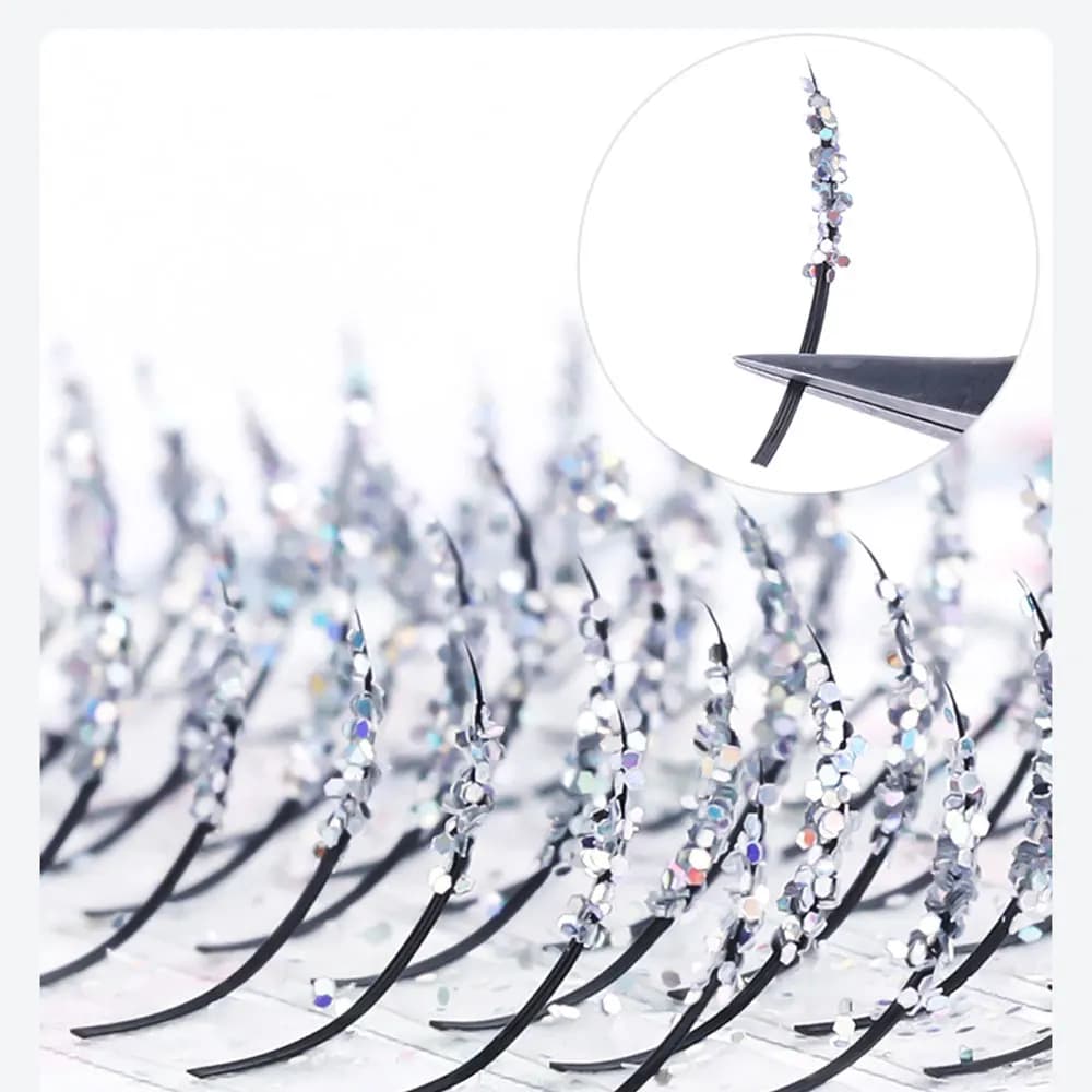 Extensions glittery silver glossy suitable for everyday use Weddings Halloween and Christmas Holiday Style festive