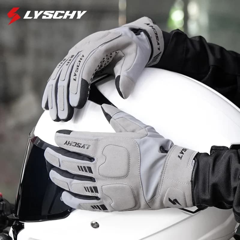 LYSCHY Guanti da moto Guanti da moto invernali caldi con dita intere Guanti da moto resistenti all'abrasione Luvas Touch Screen Guanti da bici da motocross