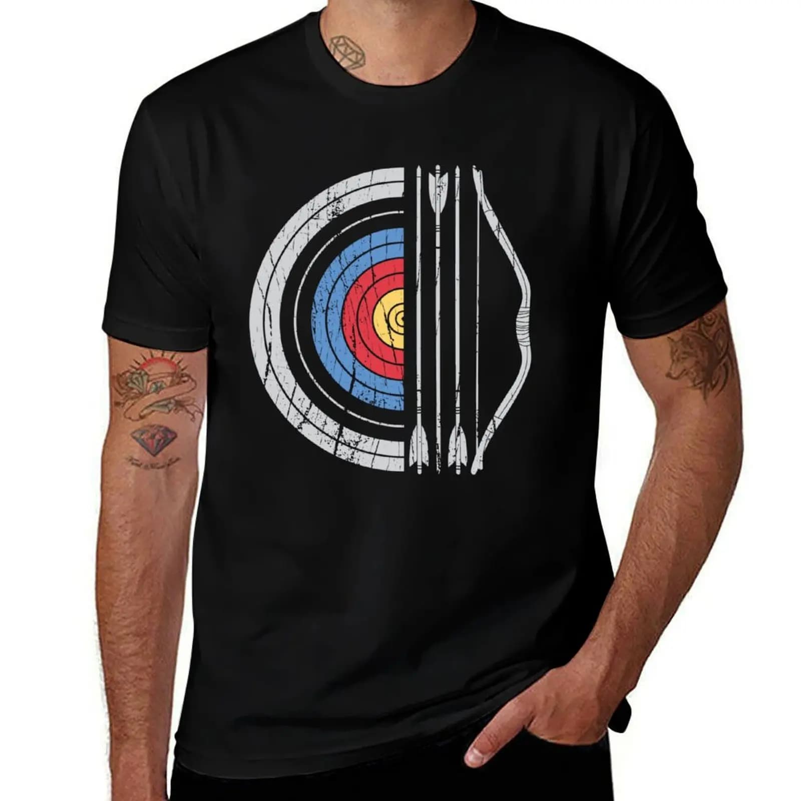 Archery Target Bow And Arrow Archer Retro Vintage T-Shirt UV Sun Protection Tee Shirt