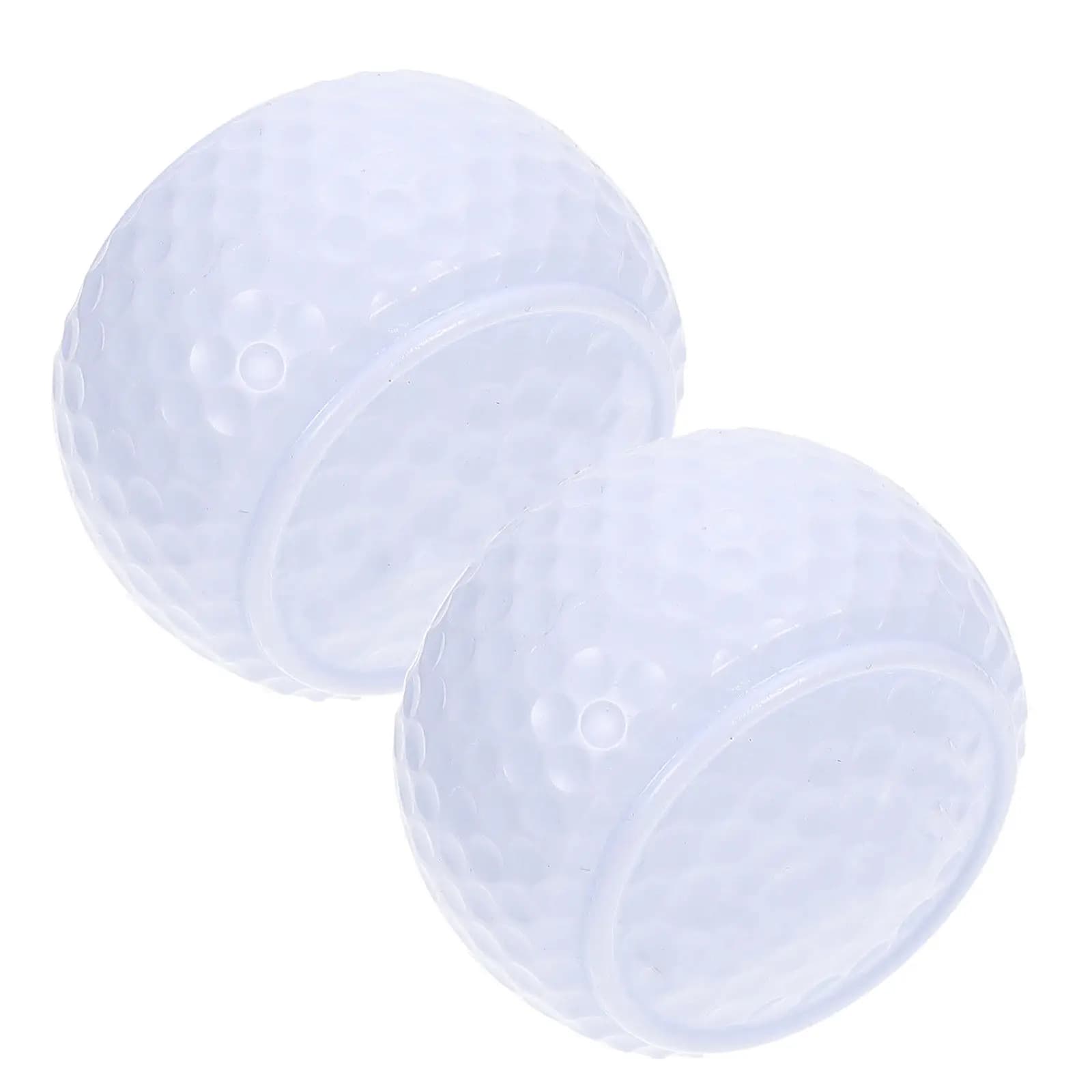 2Pcs Flat Shape Golf Practice Balls High-Durability Synthetic Rubber Bright Color Indoor Outdoor Putting Training Balls