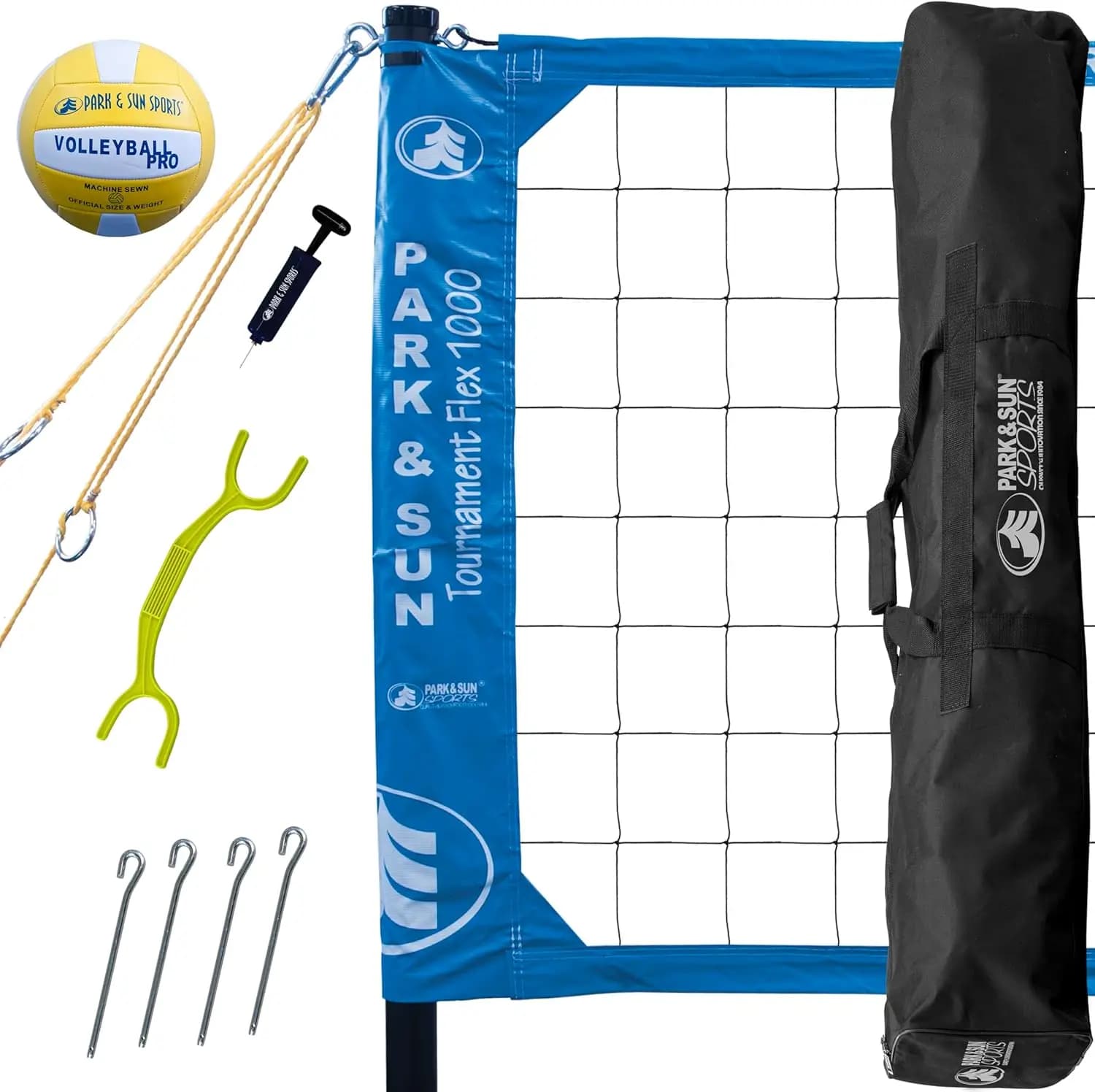 Portable Outdoor Volleyball Network System with Adjustable Height and Adjustment Size for Men, Woman, Co-ed Game