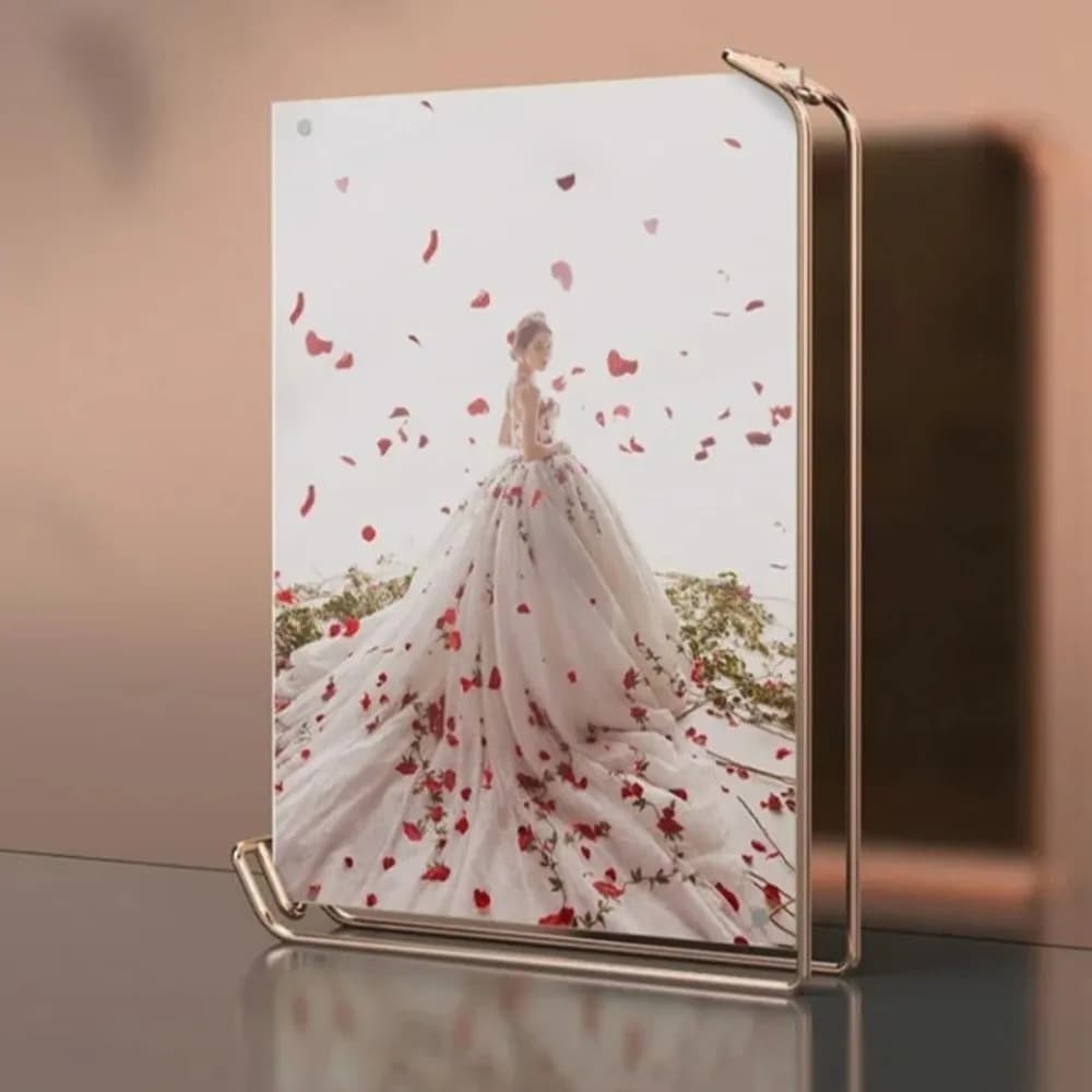 6inch/8inch Acrylic Sign Holder Table Display Elegant Poster Display Frame Metal Stand Picture Display Stand