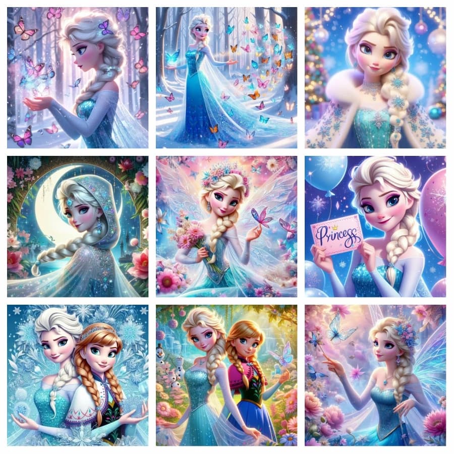 Fai da te 5d Frozen Elsa Anna Disney Princess Pittura diamante Arte Fantasia Regina delle nevi Cartoon Mosaico Punto croce Regalo Room Decor