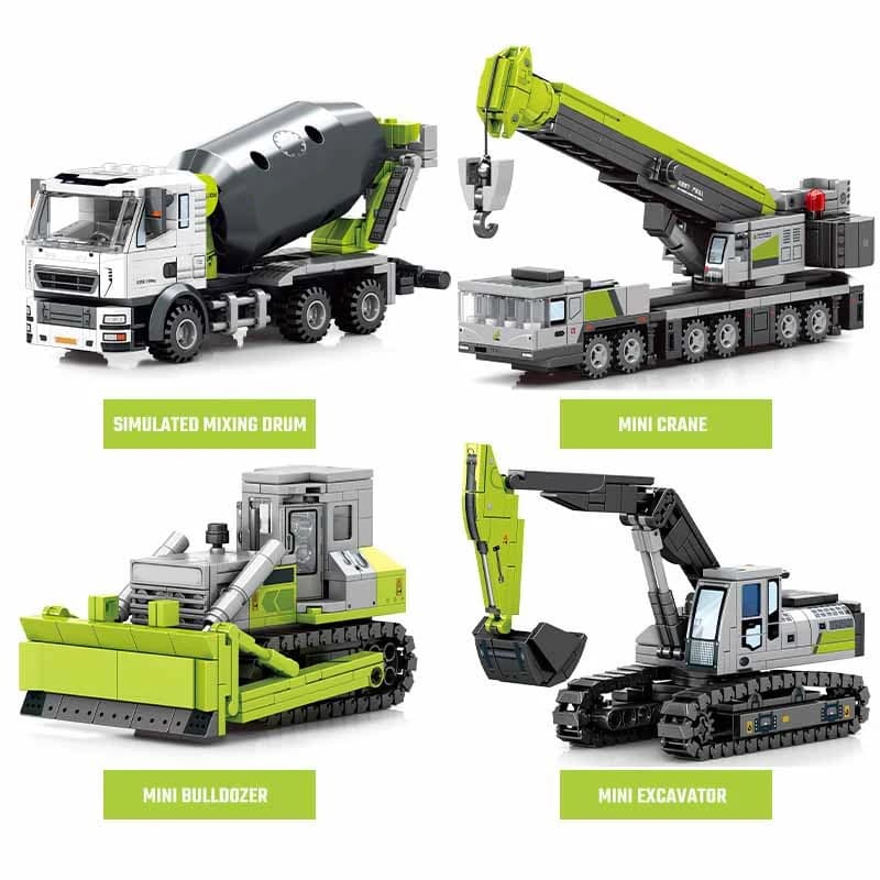 SEMBO Ingegneria Veicolo Assemblaggio Building Blocks Kit MOC Escavatore Miscelatore Camion Modello Mattoni Giocattoli Educativi FAI DA TE Ragazzi Regali