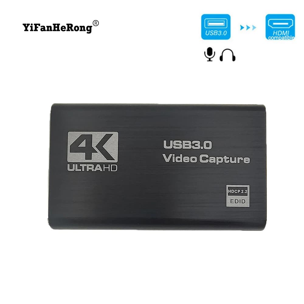 Scheda di Acquisizione Video 4K USB 3.0 Compatibile HDMI 1080P 60fps Registratore Video HD per PS4 OBS Cattura Giochi e Trasmissione Live