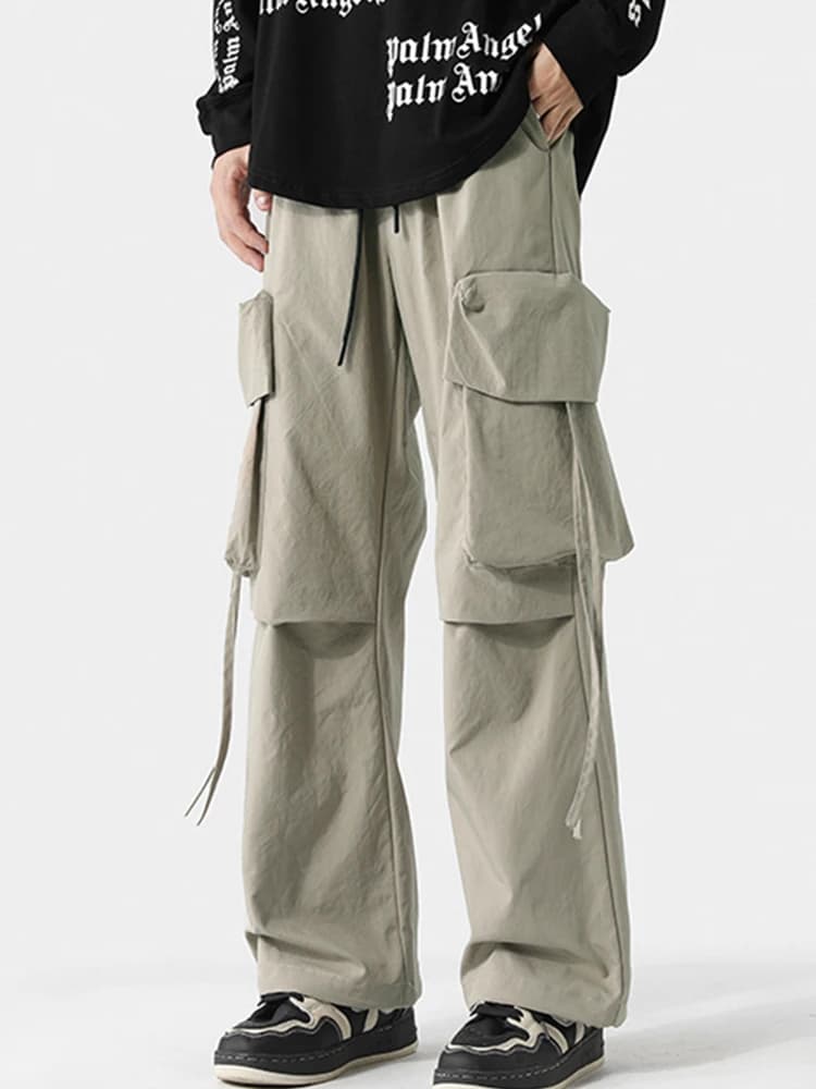 American Style Casual Pants Men's Autumn High Street Wide Leg Jacket Outdoor Mountain Straight Casual Trousers