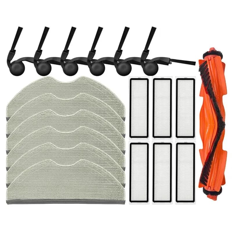 【ESSENTIALS 】Accessory For Xiaomi Robot Vacuum Replacement Parts- Main Roller, Side Brush, Mop Cloth& Dust Bag For S40/OV81 Mode