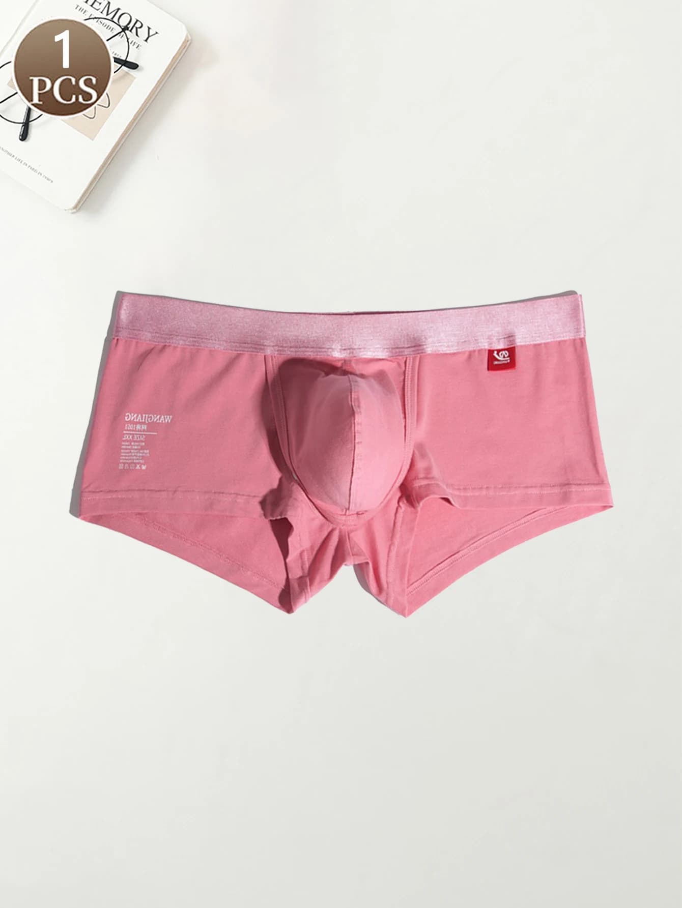 1PC biancheria intima da uomo ad angolo piatto moda sportiva casual da uomo stile base biancheria intima da uomo a vita media comoda boxer