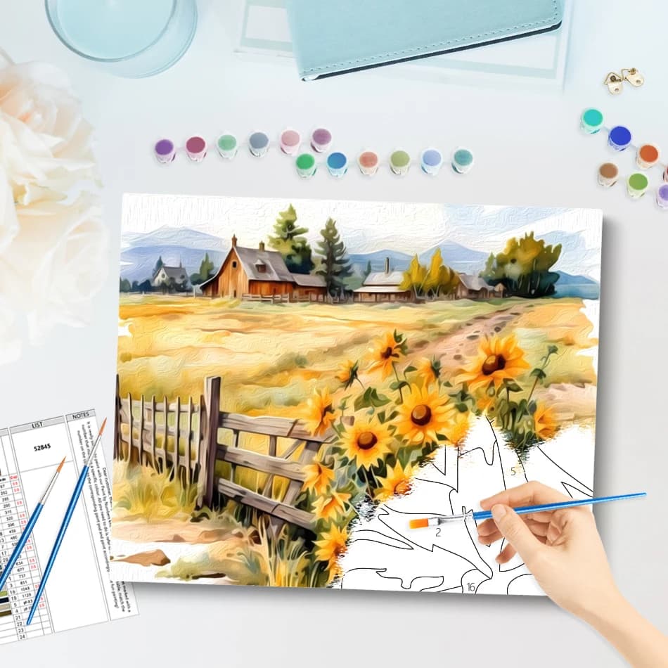 GATYZTORY Pittura con i numeri su tela per dipingere paesaggi, disegni, artigianato per adulti, cornice per quadri, disegno fatto a mano, arte da parete