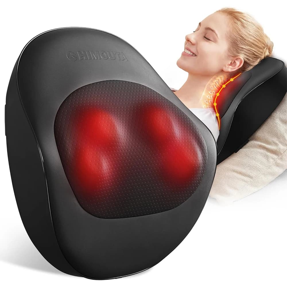 Cuscino Massaggiante Elettrico per Collo, Massaggiatore per Collo e Spalle con Calore, Portatile con Massaggio 3D per Alleviare il Dolore di Spalle, Gambe e Polpacci