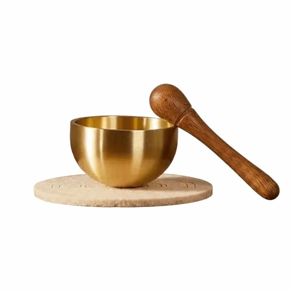 Portable Mini Singing Bowl Healing Therapeutic Use Sound Bowl Stress Relief with Stick Tibetan Singing Bowl Mindfulness Practice