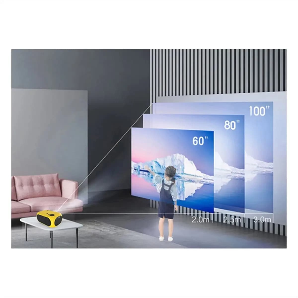 PROMOZIONE! Mini proiettore portatile Proiettore per telefono cellulare cablato a LED 360P con telecomando per altoparlante per spina europea da campeggio all'aperto