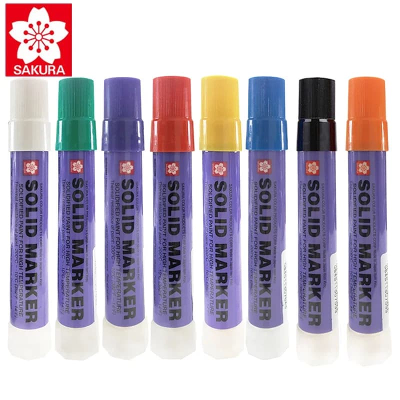 8Pcs Japan Sakura Solid Marker Industrial Pen XSC Dry Can Write on Steel Plate Water Oil Surface Multi-function Pen Permanent