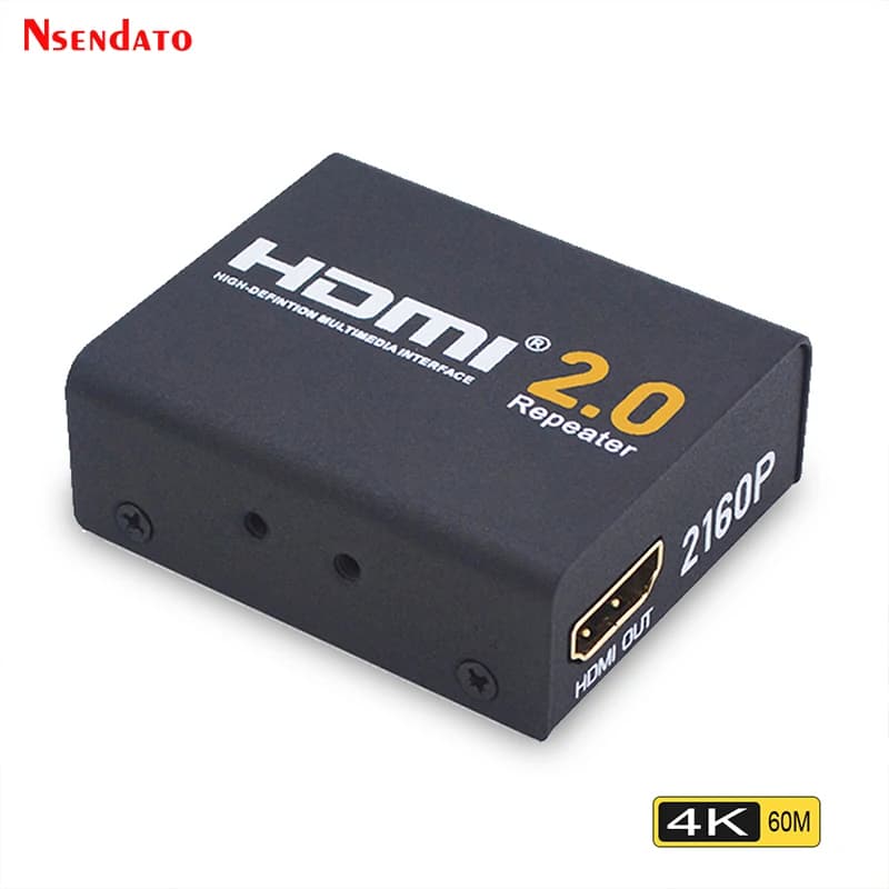 Splitter HDMI repeater 2.0 HDR 40M 4K, HDMI signal amplifier 4K, HDCP support adapter 2.2 EDID 4Kx2K 1080P@60HZ